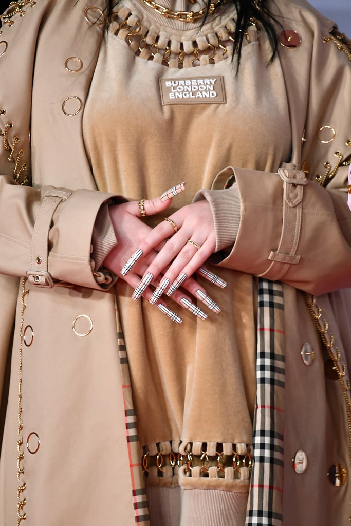 Billie Eilish's Burberry Plaid Nail Art