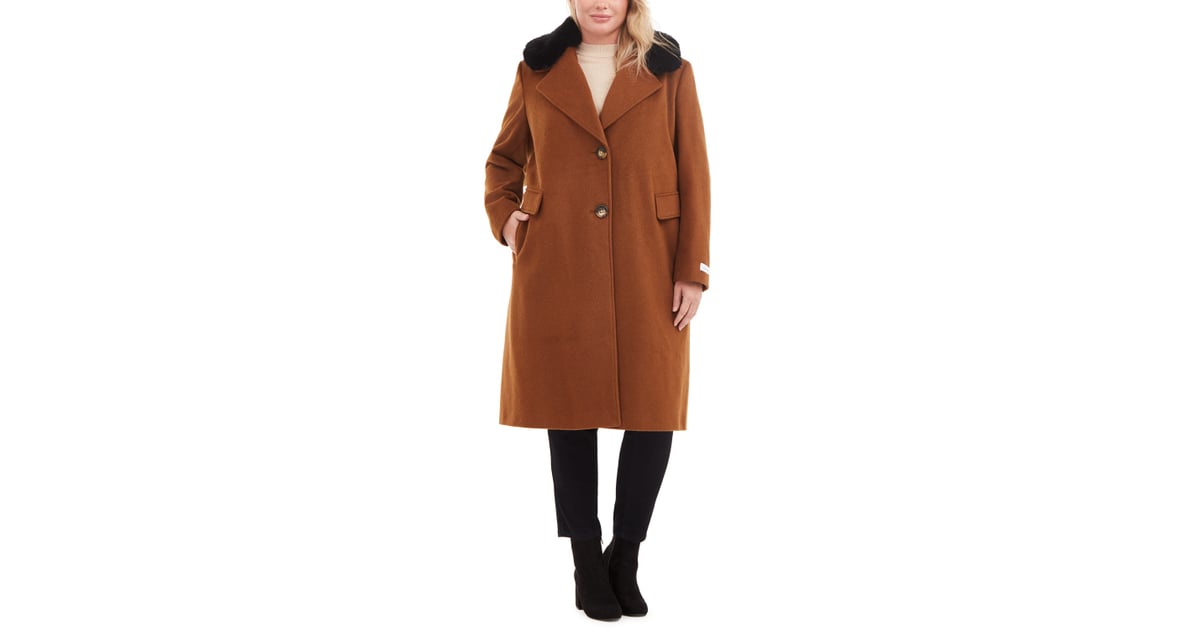 Productie Vreemdeling Aanhoudend Calvin Klein Plus Size Single-Breasted Faux-Fur Walker Coat | 15 Chic and  Comfy Coats For Curvy Figures — Starting at Just $85 | POPSUGAR Fashion  Photo 4