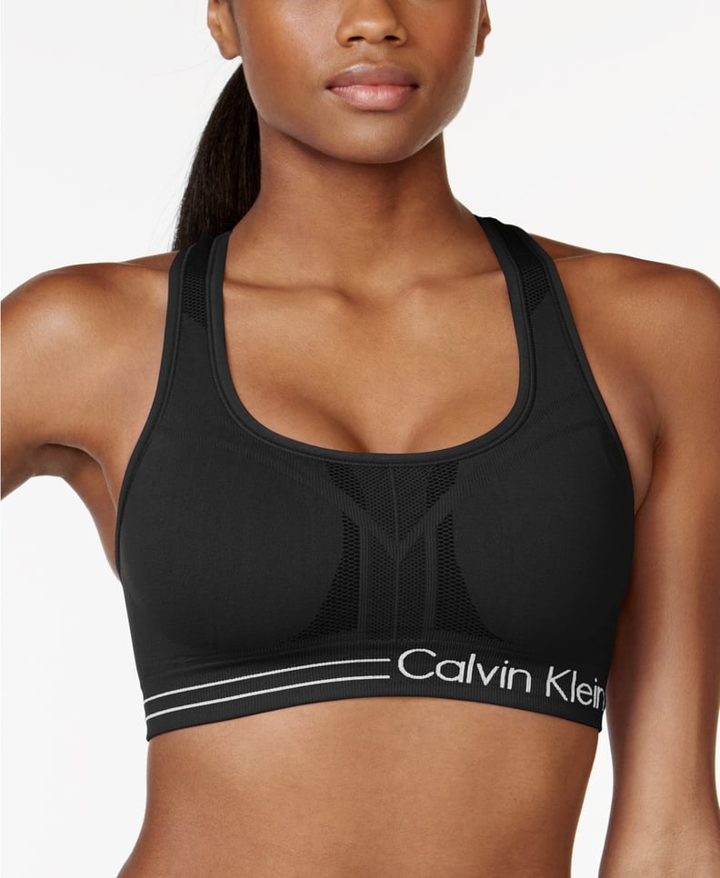 Calvin Klein Mid-Impact Padded Racerback Sports Bra