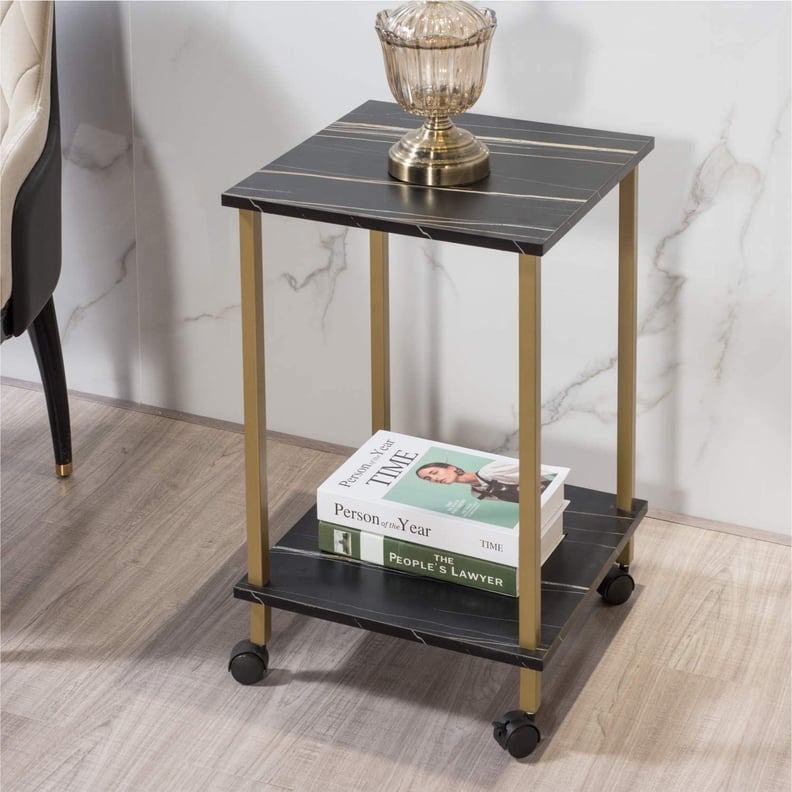 A Decorative End Table: Dorriss Small End Table With Storage Shelf