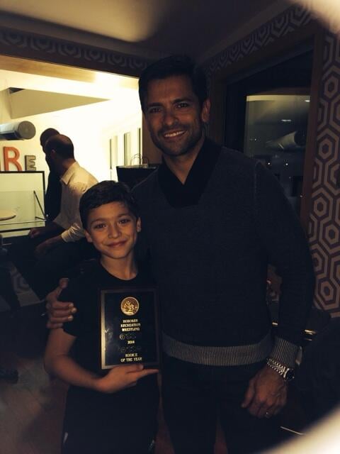 Joaquin Consuelos took home a trophy for his wrestling achievement.
Source: Twitter user KellyRipa