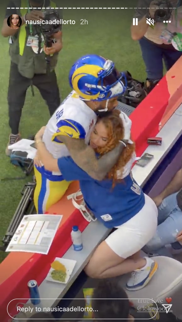 Lauren Wood Kisses Odell Beckham Jr. Before Super Bowl
