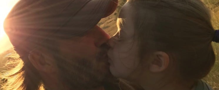 David Beckham Kisses Daughter