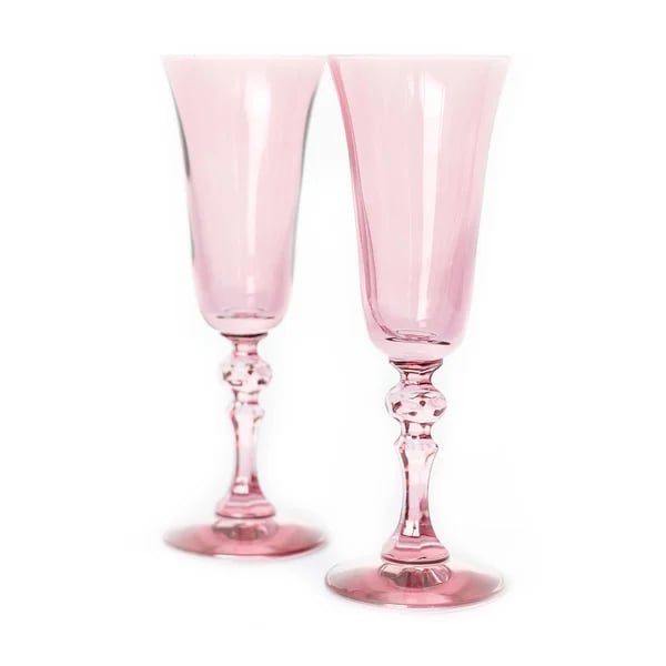Pink Glasses: Estelle Regal Flute, Set of 2