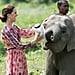 Kate Middleton Feeds Baby Elephants in India Pictures