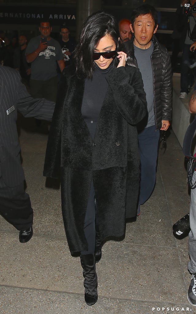 Kim Kardashian touched down at LAX on Friday.