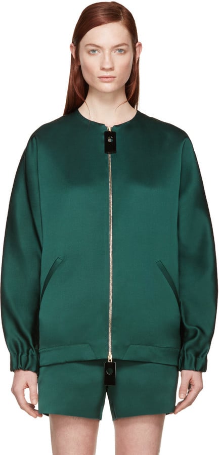 Marni Green Satin Silk Bomber Jacket ($4,430)