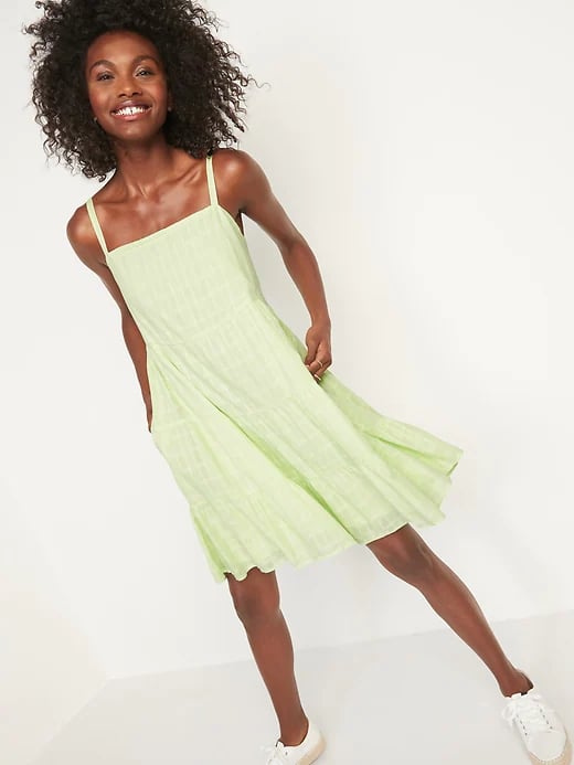 Old Navy Sleeveless Tiered Dobby Swing Dress