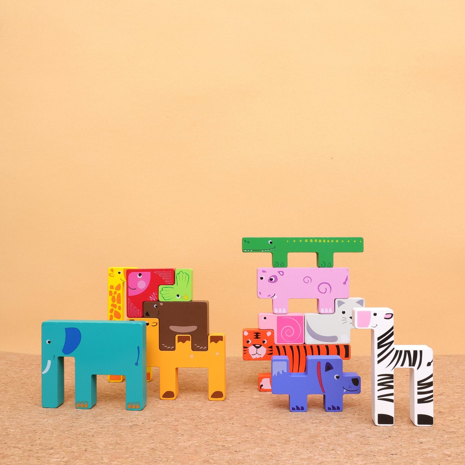 imoore Montessori Animal Building Block and Puzzle