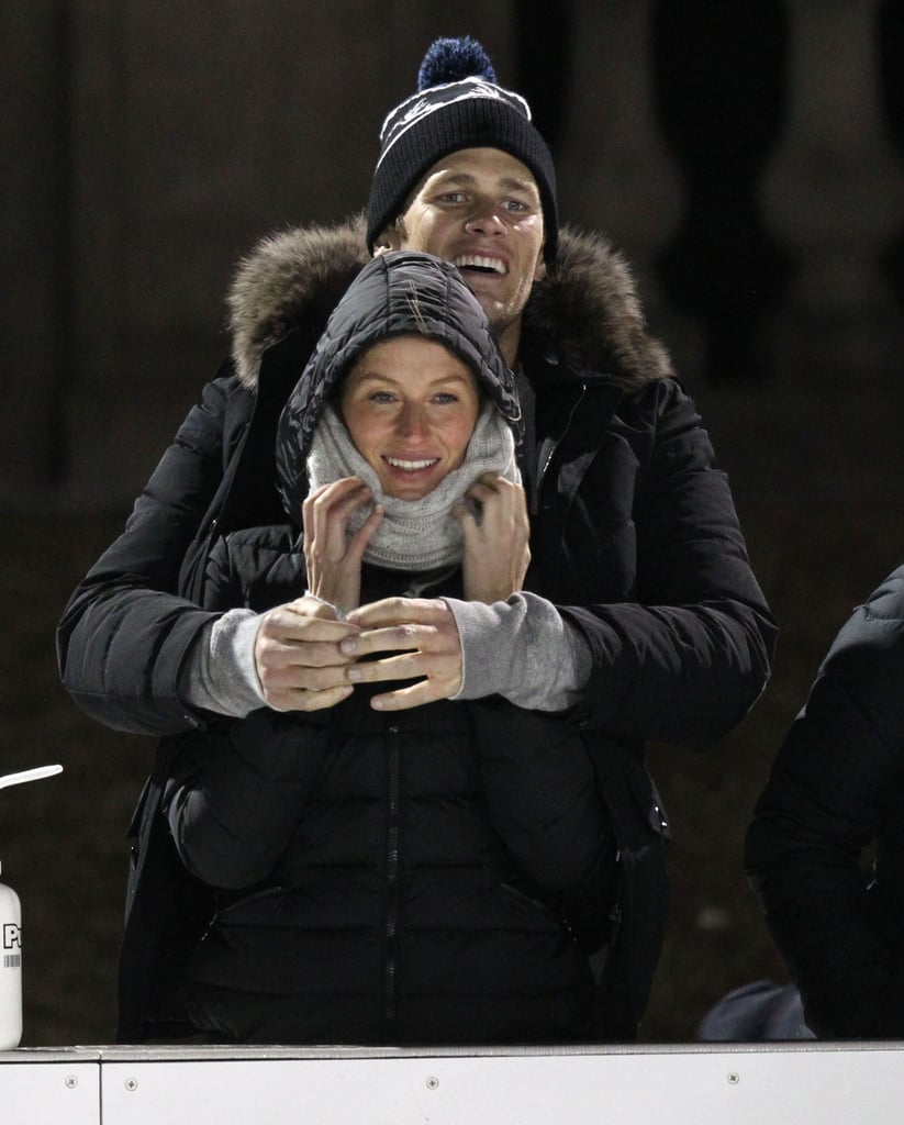 Gisele Bundchen and Tom Brady at Son Benjamin's Hockey Game