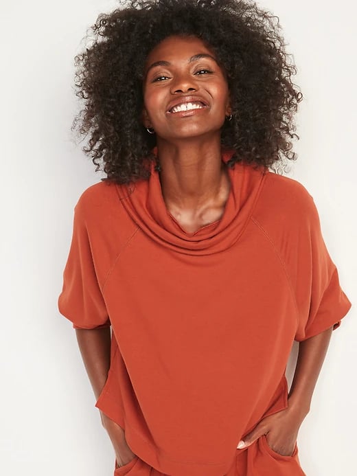 Old Navy Cosy-Knit Cowl-Neck Cropped Lounge Top