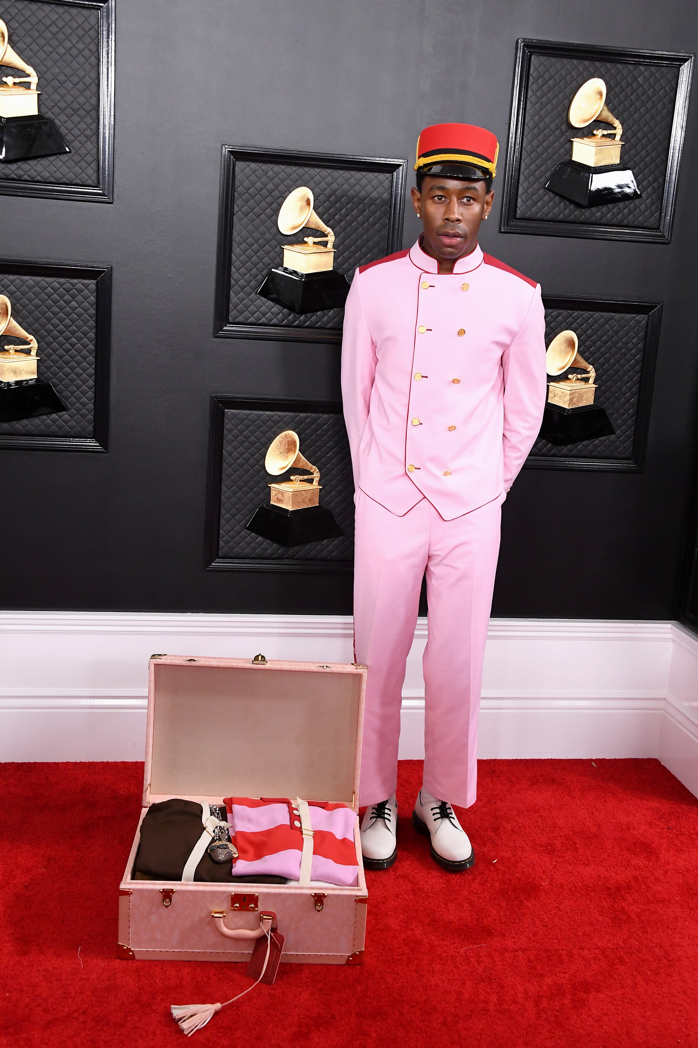 Tyler the Creator Wears Pink Bellhop Outfit to Grammys 2020: Photo 4423336, 2020 Grammys, Grammys, Tyler the Creator Photos