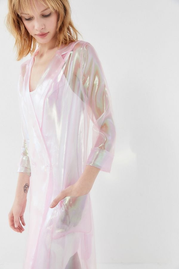 UO Sheer Organza Trench Coat