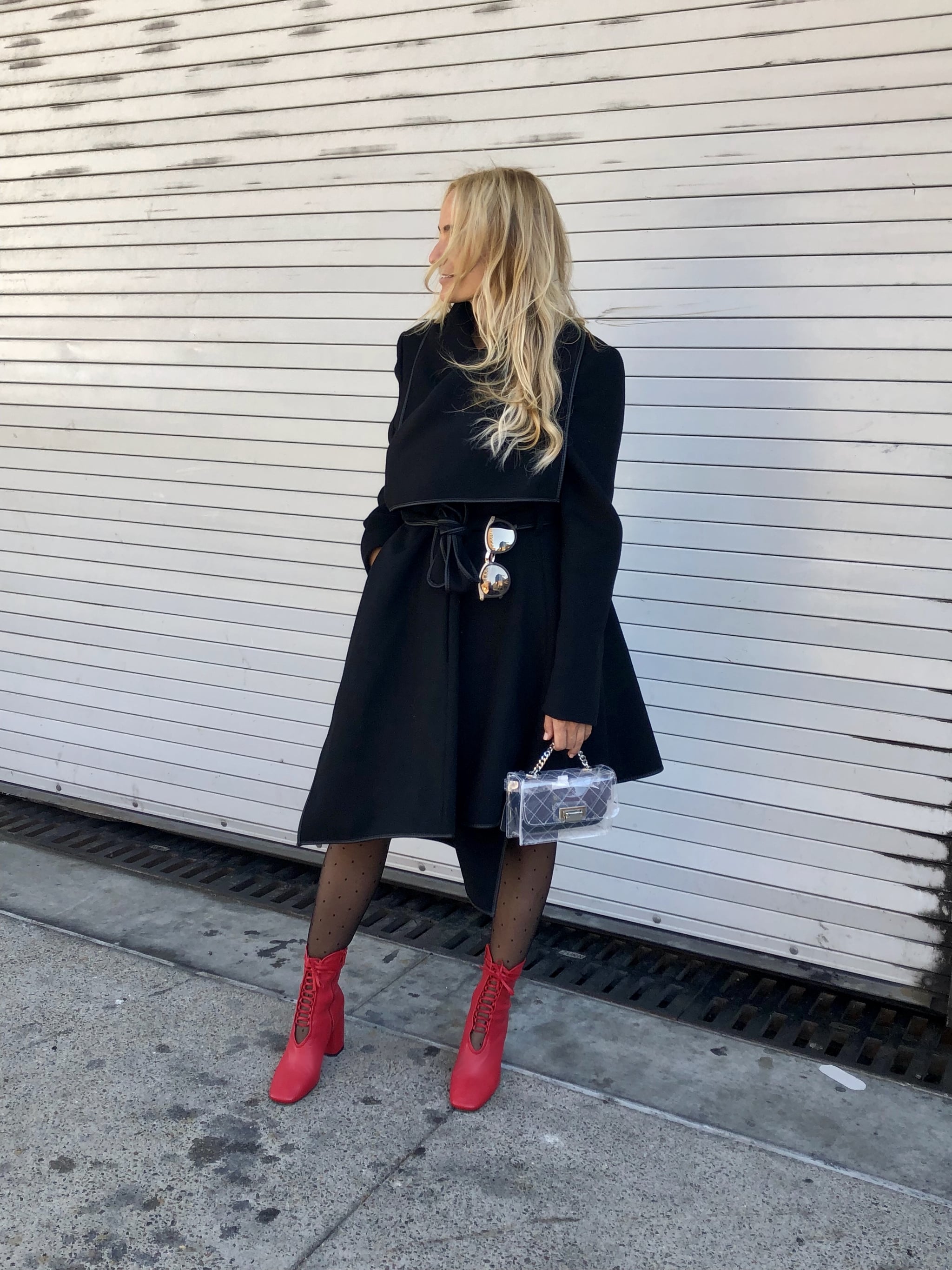 red boots with black dress