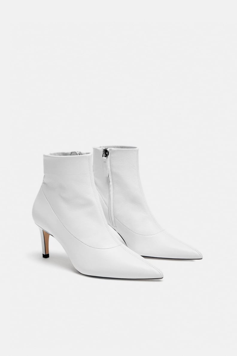 Zara Leather High Heel Ankle Boot