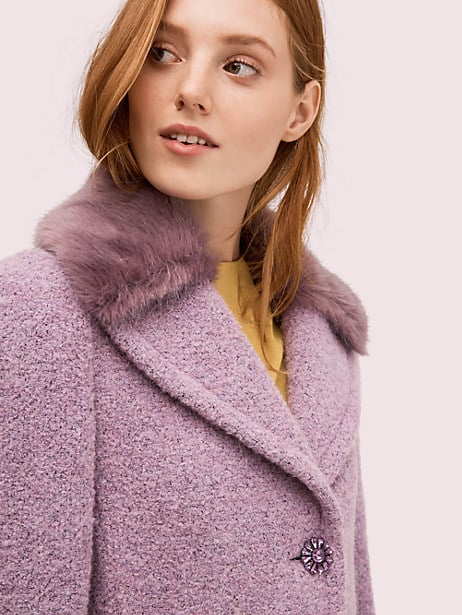 Kate Spade New York Faux Furt Lapel Coat