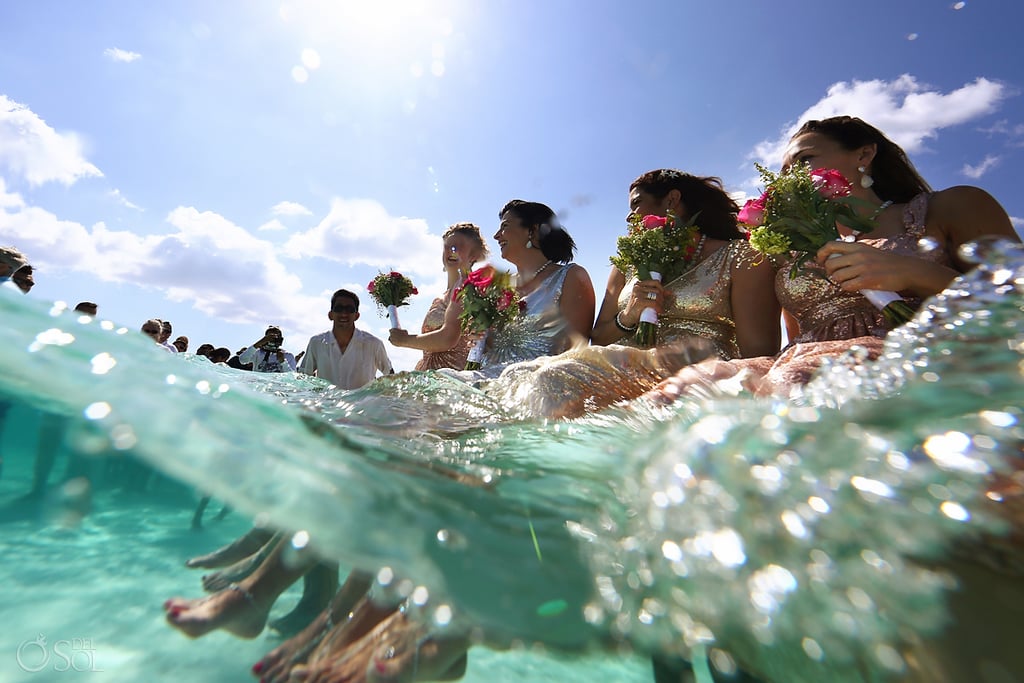 Wedding on a Sandbar in Caribbean Sea