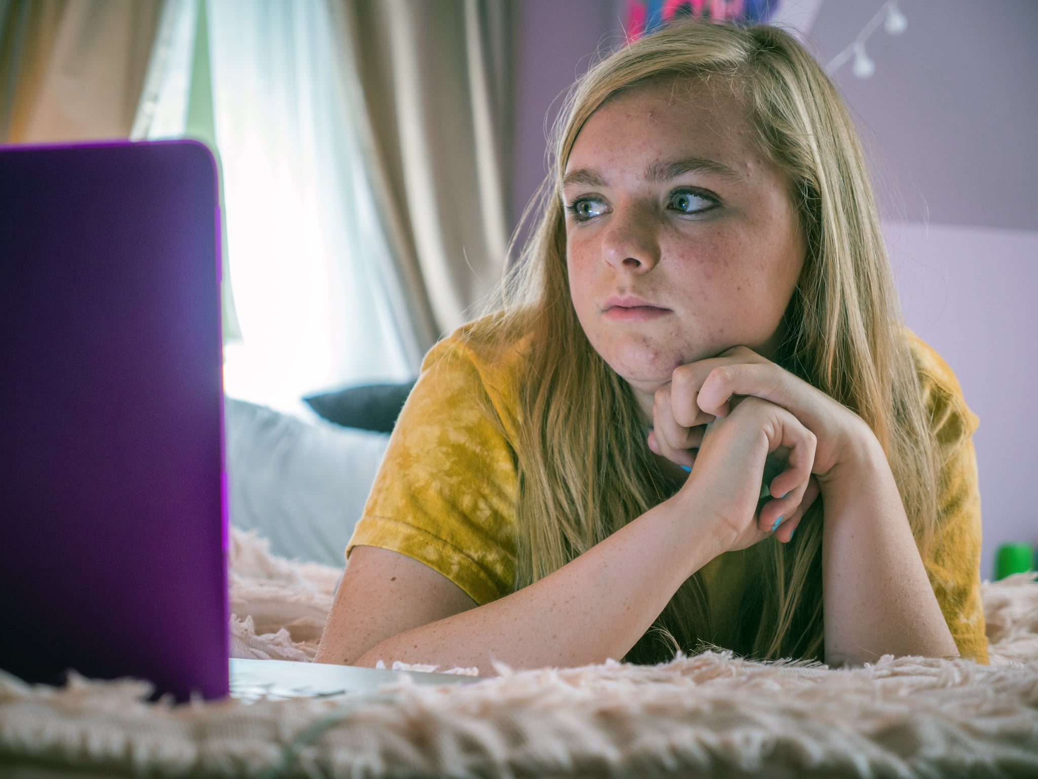 EIGHTH GRADE, Elsie Fisher, 2018. ph: Linda Kallerus/ A24 /courtesy Everett Collection