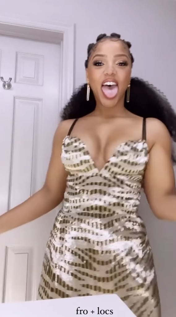 She let out an adorable tongue-out laugh. She let out an adorable tongue-out laugh.