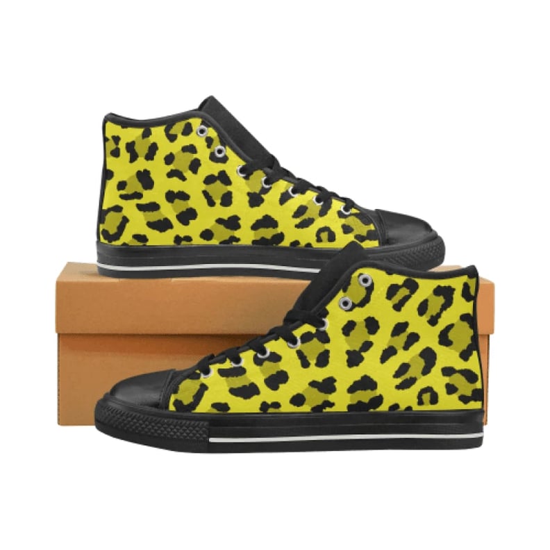 Chucks High Top Sneakers in Custom Leopard Pattern