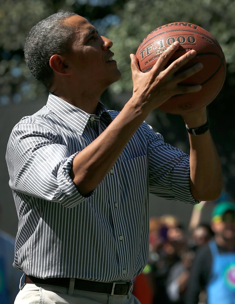 Mr. President also snuck in some hoops time.