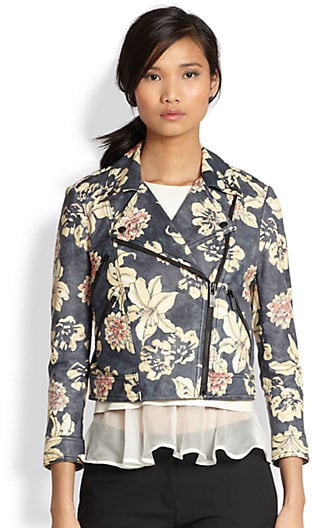 Elizabeth and James Floral-Print Leather Jacket