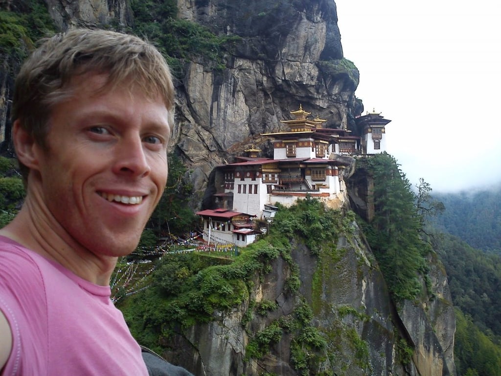 While in Bhutan, Garfors enjoyed great views of the Paro Taktsang, a cliffside Buddhist monastery in the Himalayas.