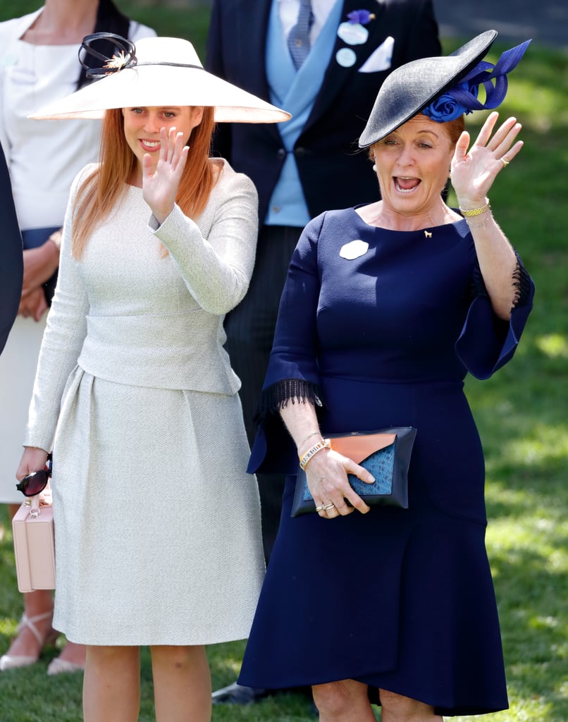 With her mom, Sarah Ferguson, at Royal Ascot in 2018.