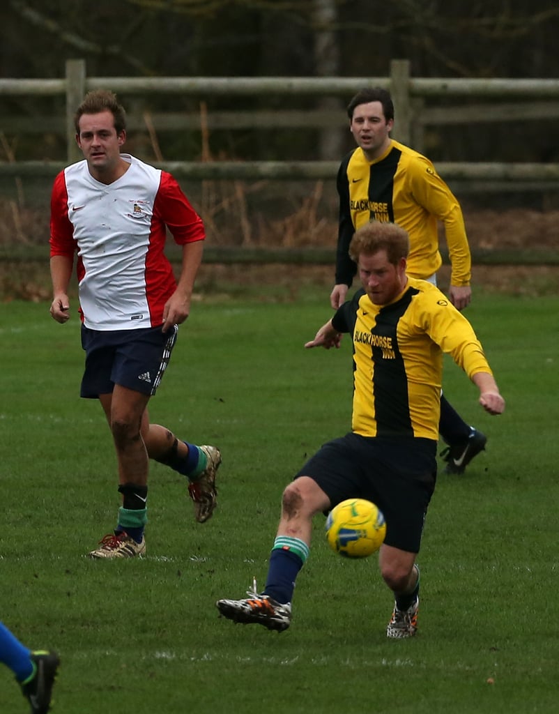 Prince William and Prince Harry Play Soccer December 2015