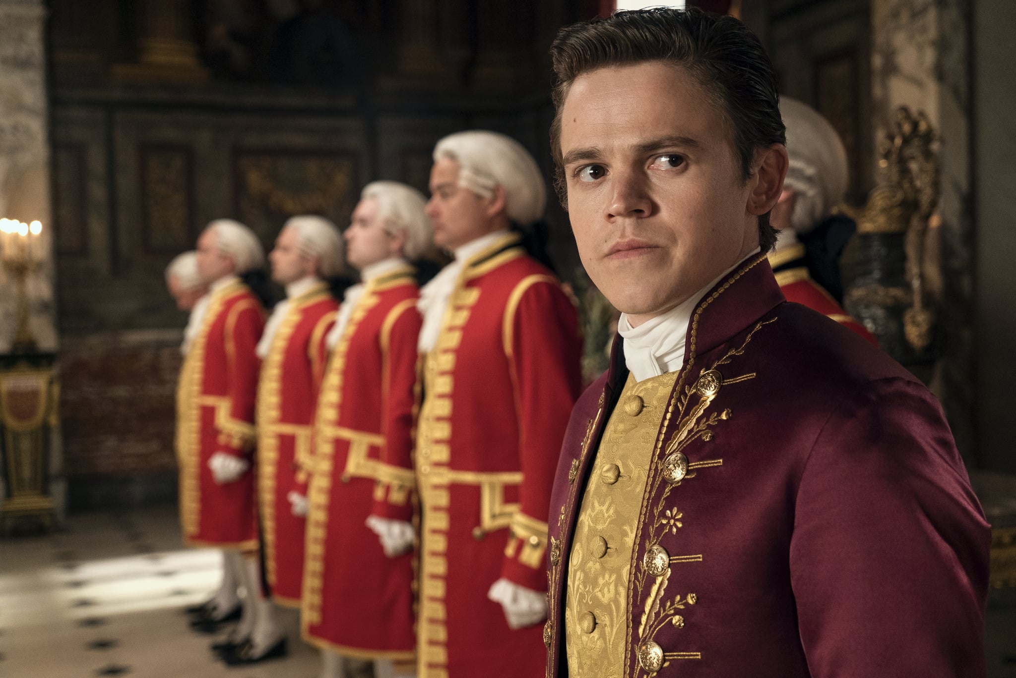 Queen Charlotte: A Bridgerton Story. Sam Clemmett as Young Brimsley in episode 102 of Queen Charlotte: A Bridgerton Story. Cr. Liam Daniel/Netflix © 2023