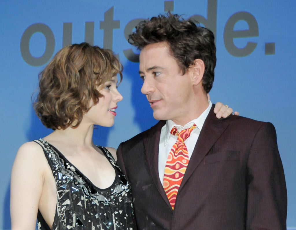 Rachel McAdams and Robert Downey Jr stayed close while promoting Sherlock Holmes in 2009.