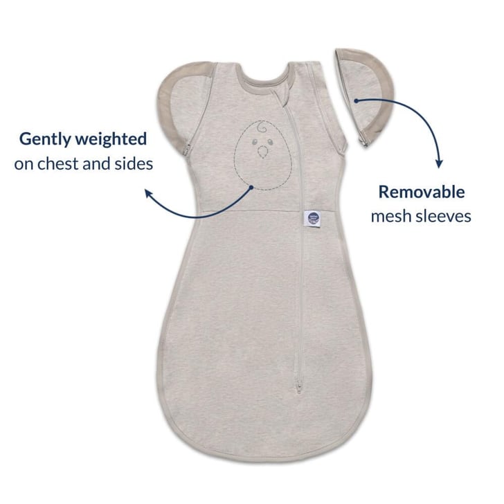 The detatcahble sleeves of the Nested Bean Zen One Classic Swaddle