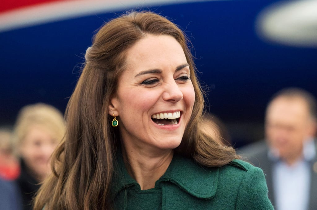 In Kelowna, Kate opted for $195 Monica Vinader Siren Drops made from green onyx and gold.