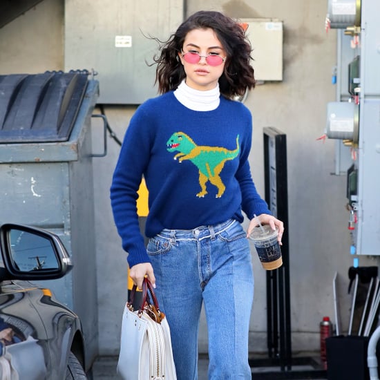 Selena Gomez Dinosaur Coach Sweater Jan. 2017