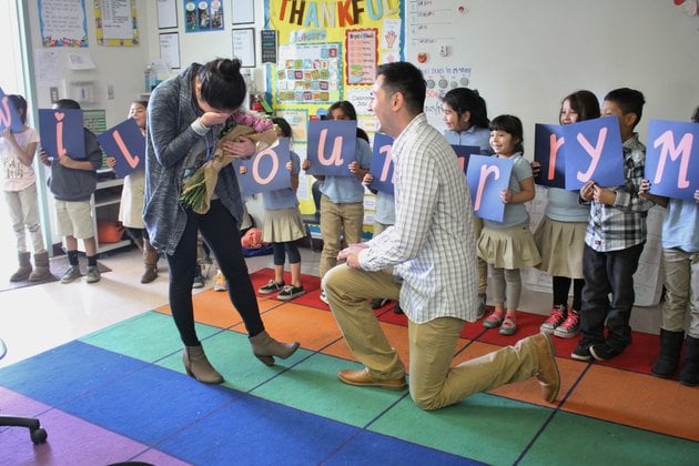 Students Help With Teacher's Surprise Proposal