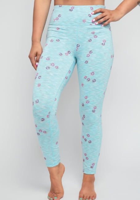 Jockey Floral Blue Leggings Size XL - 57% off