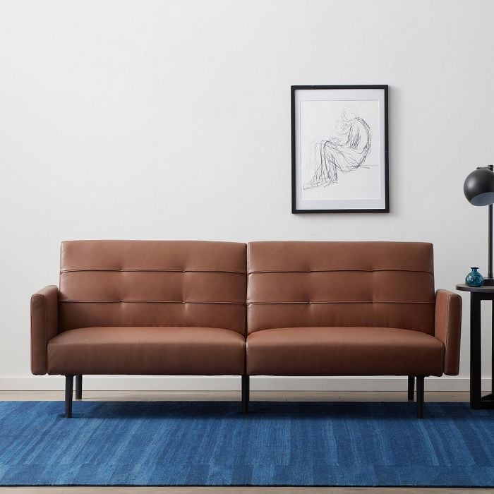 Luxe Leather: Lucid Comfort Collection Futon Sofa Bed
