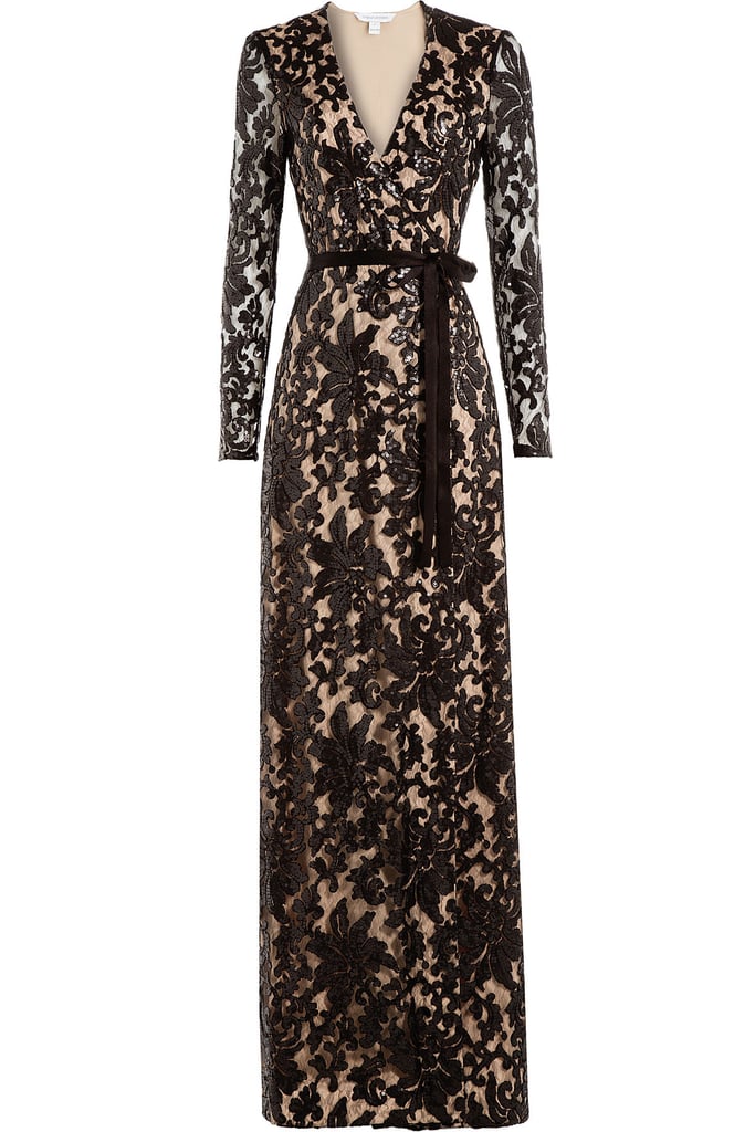 Diane von Furstenberg Sequin Embellished Floor-Length Gown With Lace ($1,225)