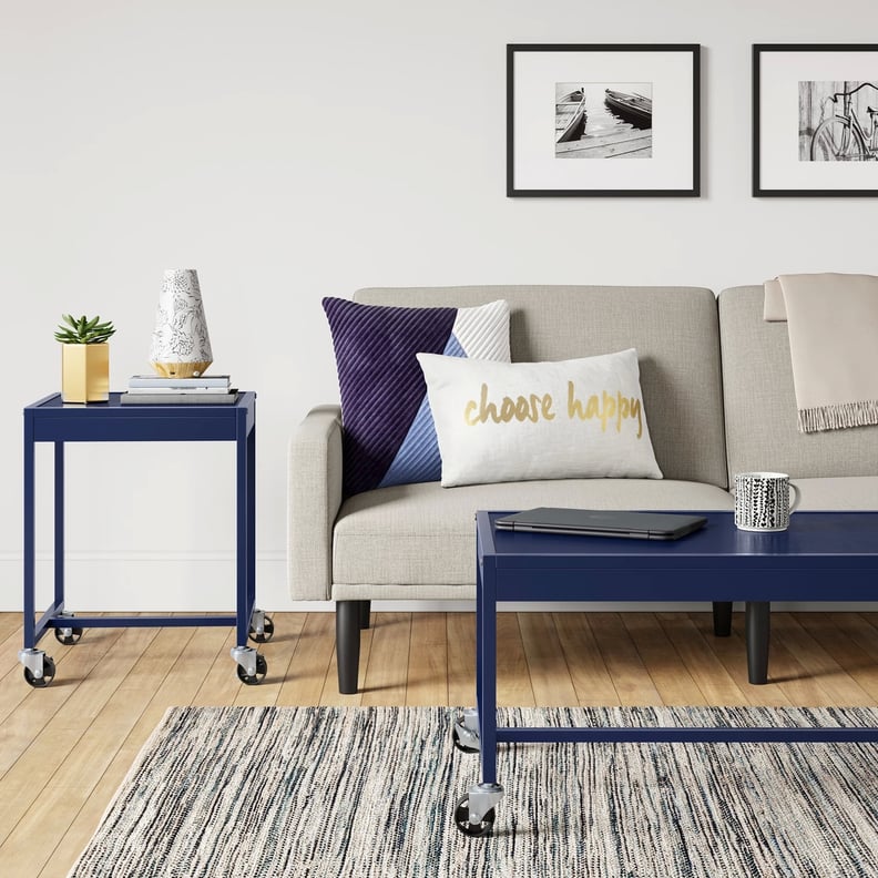 Metal Accent Table in Navy