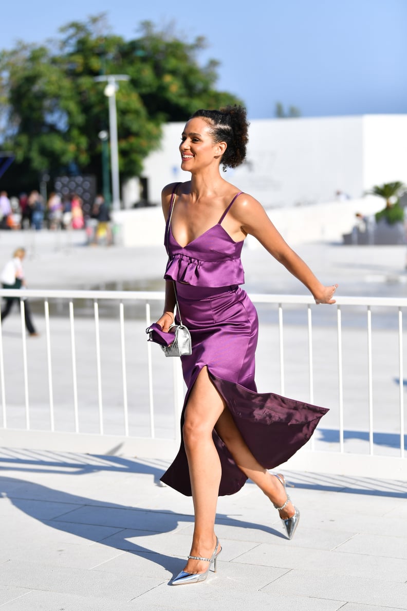 Nathalie Emmanuel's Purple Outfit at Venice Film Festival | PS Fashion