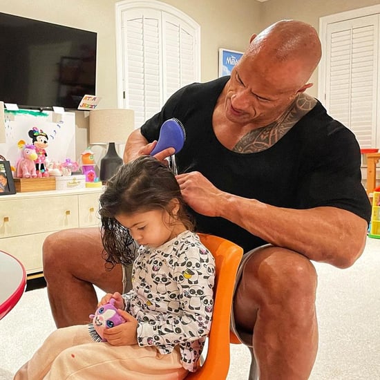 Dwayne Johnson Shares Post Brushing His Daughter's Hair