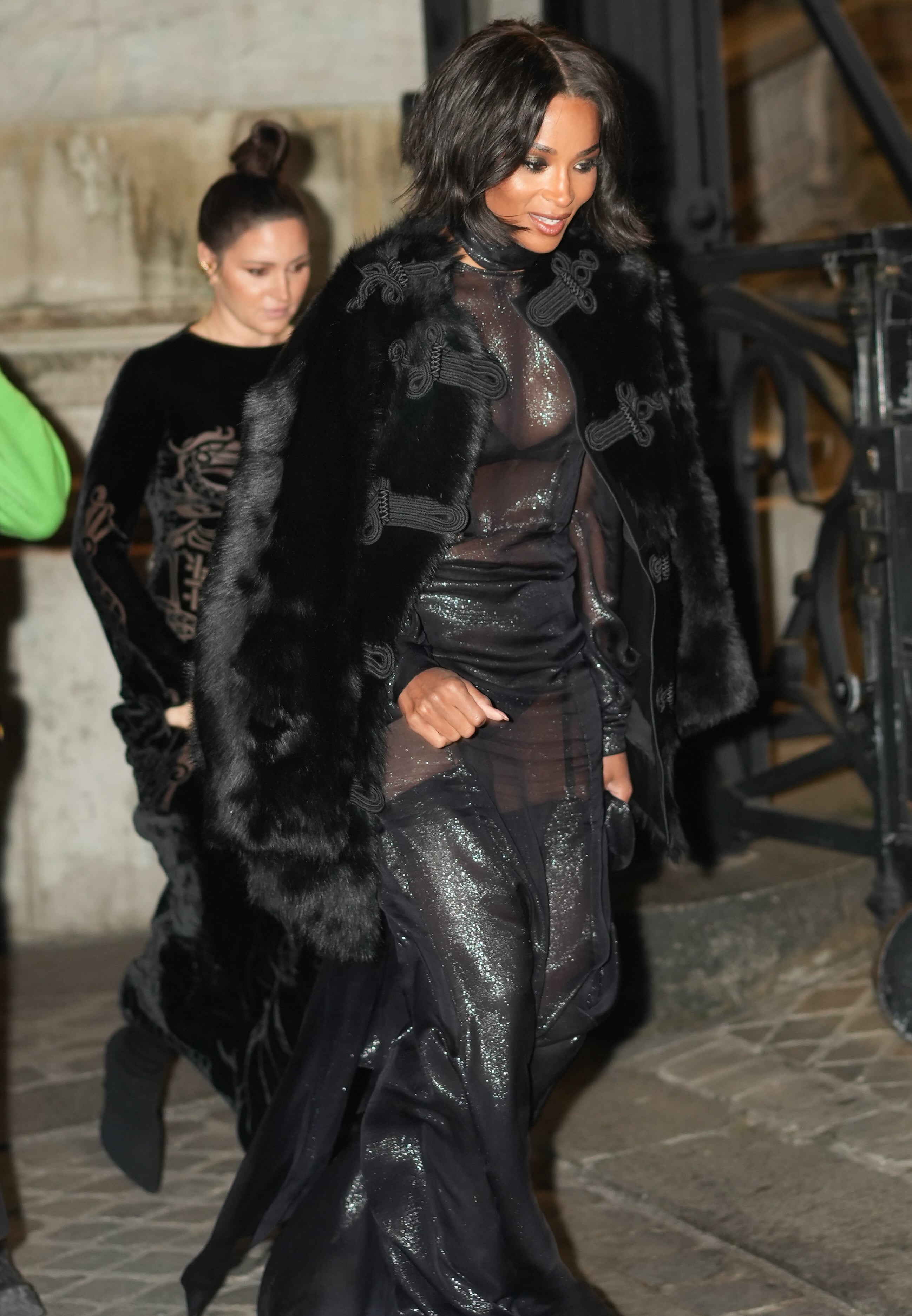 Ciara shows off her sensational figure in a sparkling sheer dress at Paris  Fashion Week