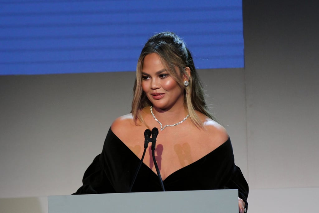 Chrissy Teigen Black Velvet Dress WSJ Awards November 2018