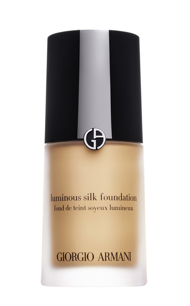 Kim then applied Giorgio Armani's Luminous Silk Foundation ($64) pretty much everywhere. She said, "I always put it on my hand first. Does anyone else put foundation all over their lips?" Adding, "Always make sure you get the back of your neck."