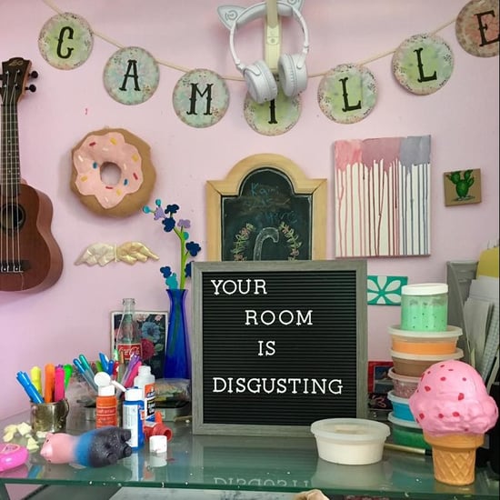 Mom's Funny Letter Board in Daughter's Messy Room