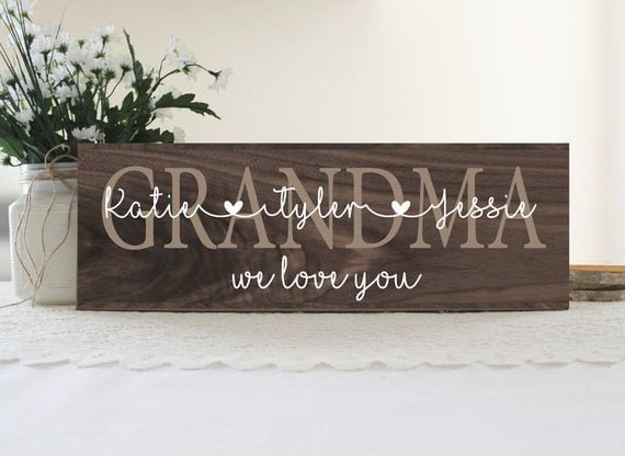 Rustic Wood Grandma Sign