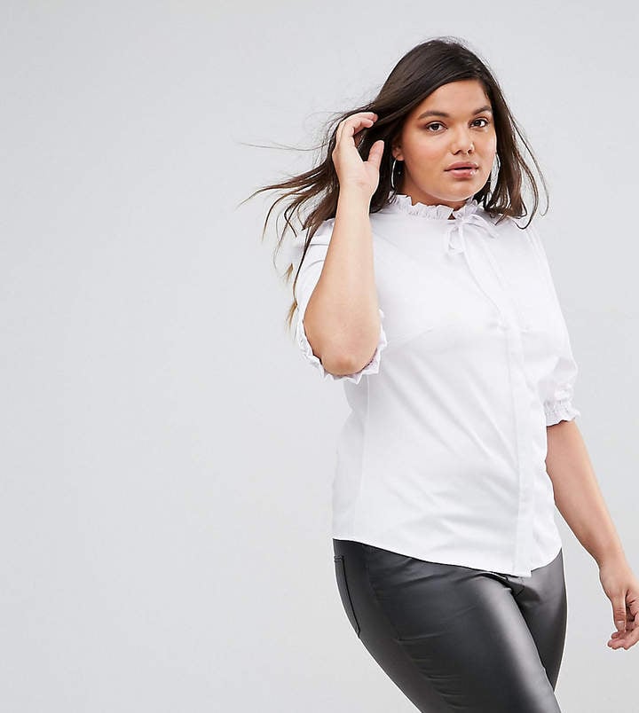 Asos Fashion Union Blouse With Pleated Ribbon Tie Collar
