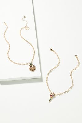 Anthropologie x Super Smalls Lock and Key Necklace Set