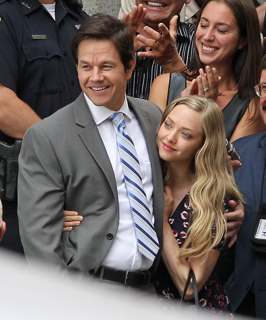 On Tuesday, Mark Wahlberg and Amanda Seyfried cuddled up on the Boston set of Ted 2.