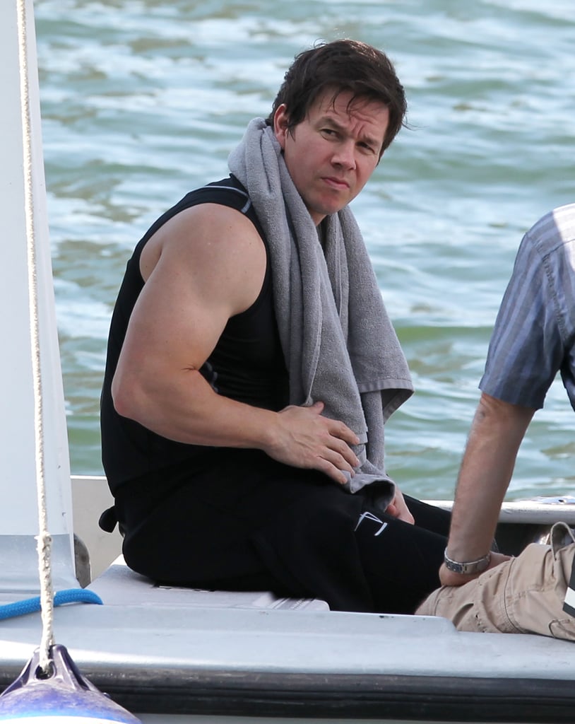 Before Mark Wahlberg kicked off his weekend on Friday, the actor gave us a glimpse of his muscular arms and memorable smolder as production on Ted 2 continued in Boston.